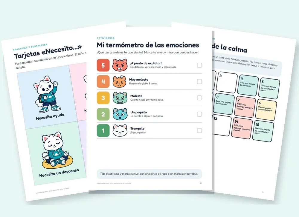Portada y páginas del kit impreso